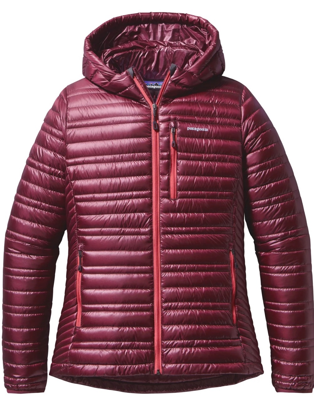 Patagonia Women's Burgundy Hooded Puffer Jacket